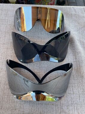 Shield Visor Sunglass Lenses - Black Mirror Options